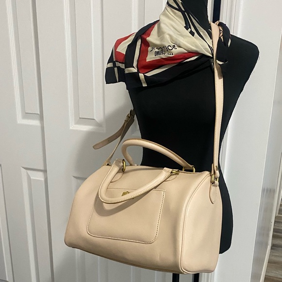 J. Crew Cream Satchel Bag Structured Design - Picture 3 of 4